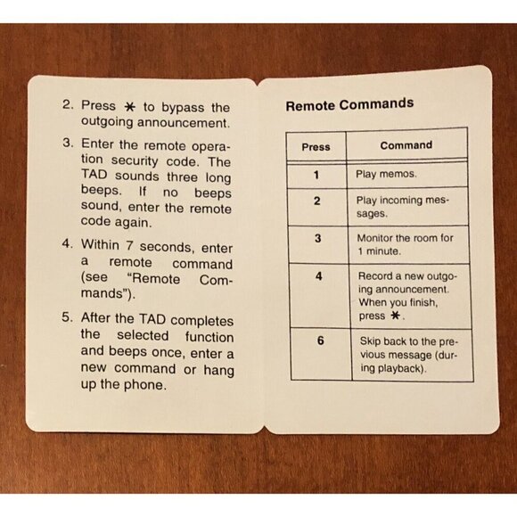 RADIO SHACK Digital Telephone Answering System TAD-1009 OWNER'S MANUAL + GUIDES - Picture 7 of 7